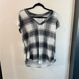 Plaid V-Neck Women's Top